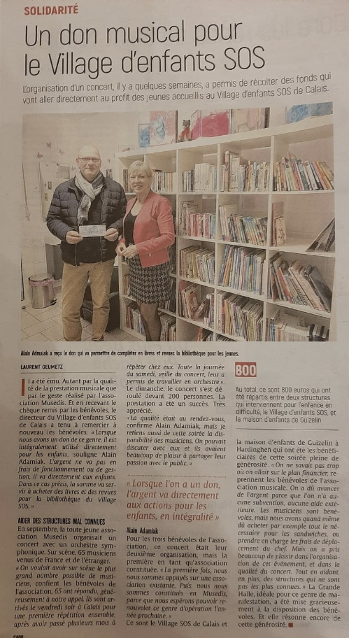 article don à village SOS article paru pour le don à SOS villages